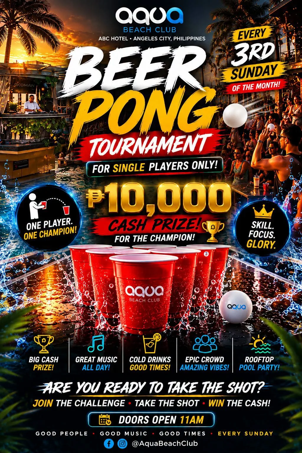Beer Pong 10,000 페소 상금