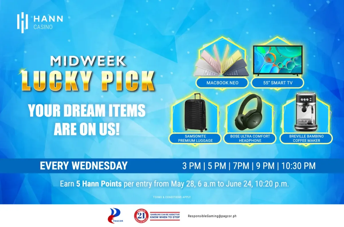 한 카지노 리조트 'MIDWEEK LUCKY PICK' — 매주 수요일 경품 추첨