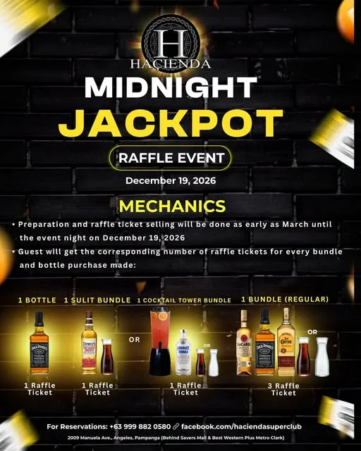 하시엔다 수퍼클럽 연말 Midnight Jackpot 래플 이벤트
