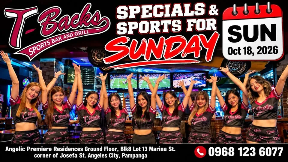 Sunday, October 18 is loaded at T-Backs Sports Bar and…