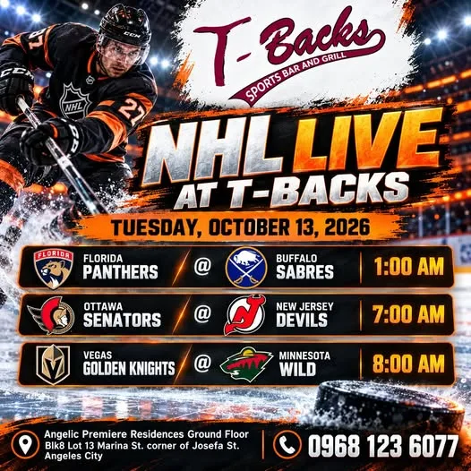 **NHL HOCKEY LIVE AT T-BACKS!**