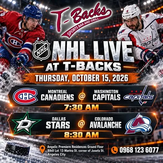 **NHL LIVE AT T-BACKS SPORTS BAR & GRILL!**