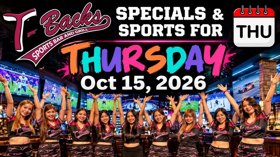 Thursday events video for T-Backs Sports Bar and Grill for…